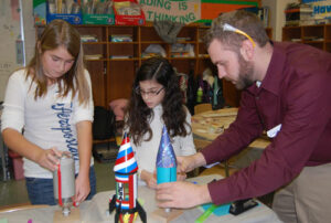 Millersville University students work with 5th grade classes at Conestoga Elementary
