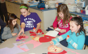 Mr. Berry's kindergarten classes at Letort Elementary partnered with their fifth grade buddies to make valentines