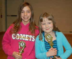 Eshleman fifth grade student Lisa Schaefer and Central Manor fifth grade student Morgan Huber