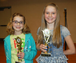 Pequea Elementary sixth grade student Emlee Charles and Hambright Elementary sixth grade student Ava Dunford-Groves