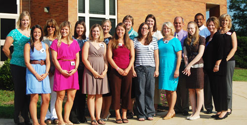 Pictured are: (Front row, left to right) Jenna Boyd (Central Manor, grade 2), Ryan Mitten (Central Manor, grade 3), Sara Evans-Bodde (PMHS, English), Alison Weidman (Central Manor, grade 5), Kathleen Beaver (PMHS, Science), Beth Schoelkopf (Central Manor, grade 6), Jamie Golden (PMHS, Chemistry), Kerry Bushong (Martic, grade 2) (Back row, left to right) Lindsey Clark (PMHS, Chemistry), Cynthea Eisenhauer (Manor Middle, Learning Support), Jolyn Wolf (PMHS, Math), Elizabeth Bender (PMHS, Math), Jane Myers (PMHS, Math), Katherine Watkins (Central Manor, grade 6), Jeffrey Heiney (Hambright, grade 4), Jerrell Birch (Central Manor, grade 5), Megan Peart (Martic, grade 3). Not pictured are Lisa Angelucci (PMHS, English), Angela Gallello (Hambright, ESL), Karen Reen (Hambright, grade 4), Stephanie Martin (PMHS, Learning Support), and Drew Wilson (PMHS, English).