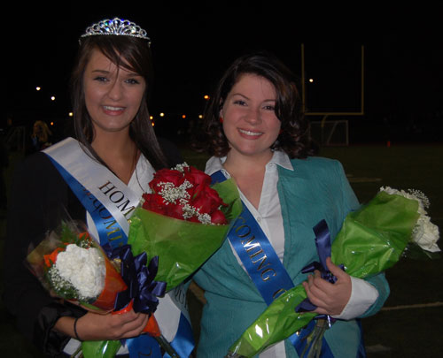 Melanie Rupp (left) was crowned the 2012 homecoming queen and Katie Irwin (right) was named first runner-up