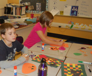 students made pumpkin glyphs