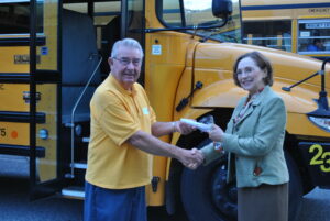 HS bus driver with Dr. Shaffer