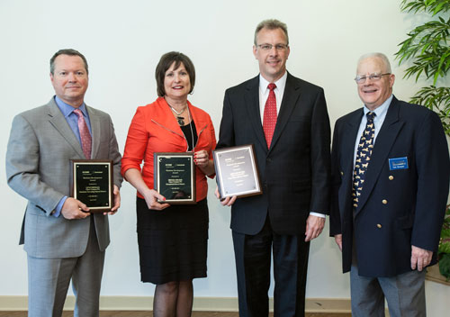 Pictured from left to right: Dr. Freeman, Dr. Becker, Dr. Leichliter, and Mr. Burgum.