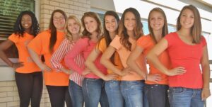 From left, Taylor Jones, Katie Myers, Alisa Herr, Jenn Adams, Desiree Landis, Victoria Valentin, Olivia Minnick and Addy Zuzu