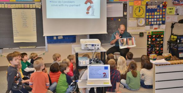 Lessons utilize everyday materials, such as Legos, empty drink containers, meat trays, straws, rubber bands and paper clips that students use to build and test simple machines such as airplanes, rainwater harvesters and birdhouses.