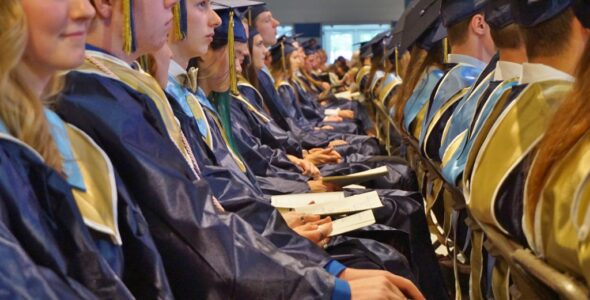 Students listen to speaches