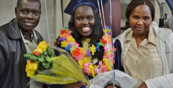 Graduate with family