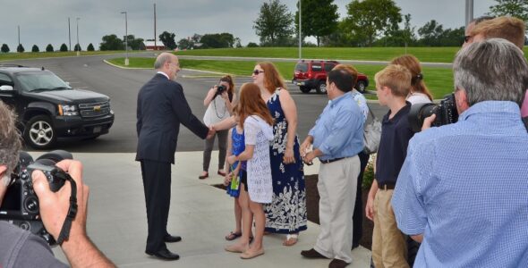 Governor Wolf greets audience