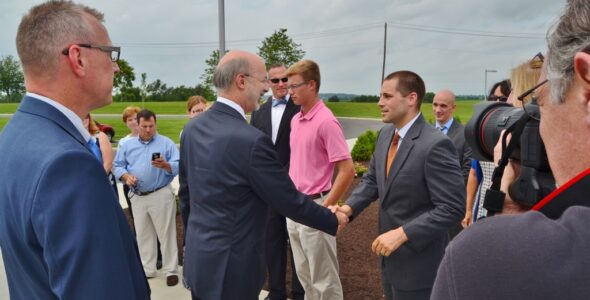 Governor Wolf greets audience