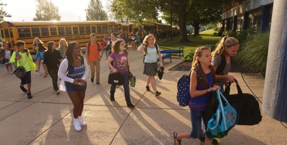 A bright sun greets Marticville students.