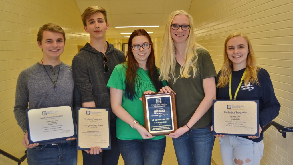 The five award-winning Penn Manor theatre students