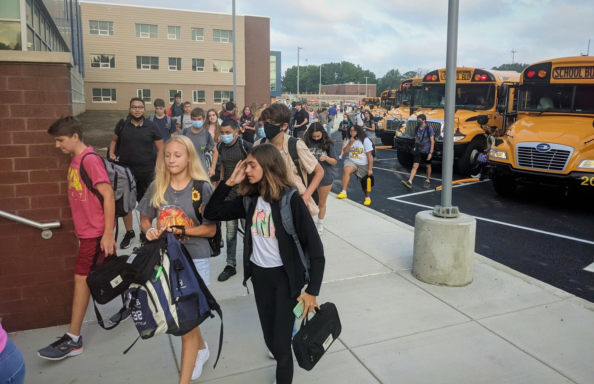 Students enter the high school