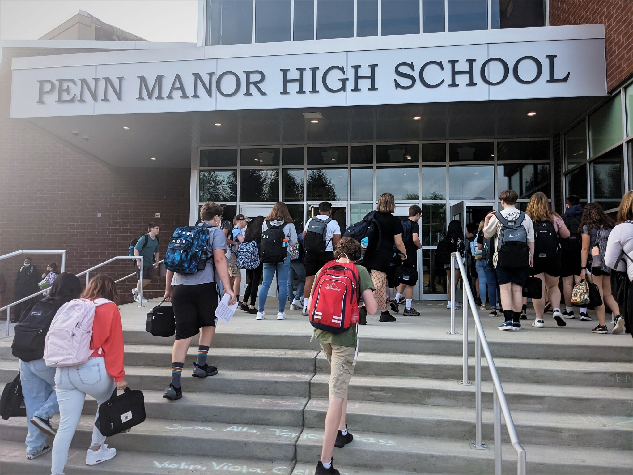 Students enter the high school