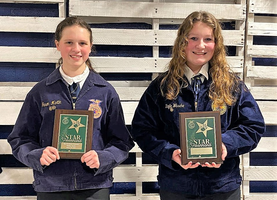 Star Greenhand award winners Madison Martin and Kayla Wasche.