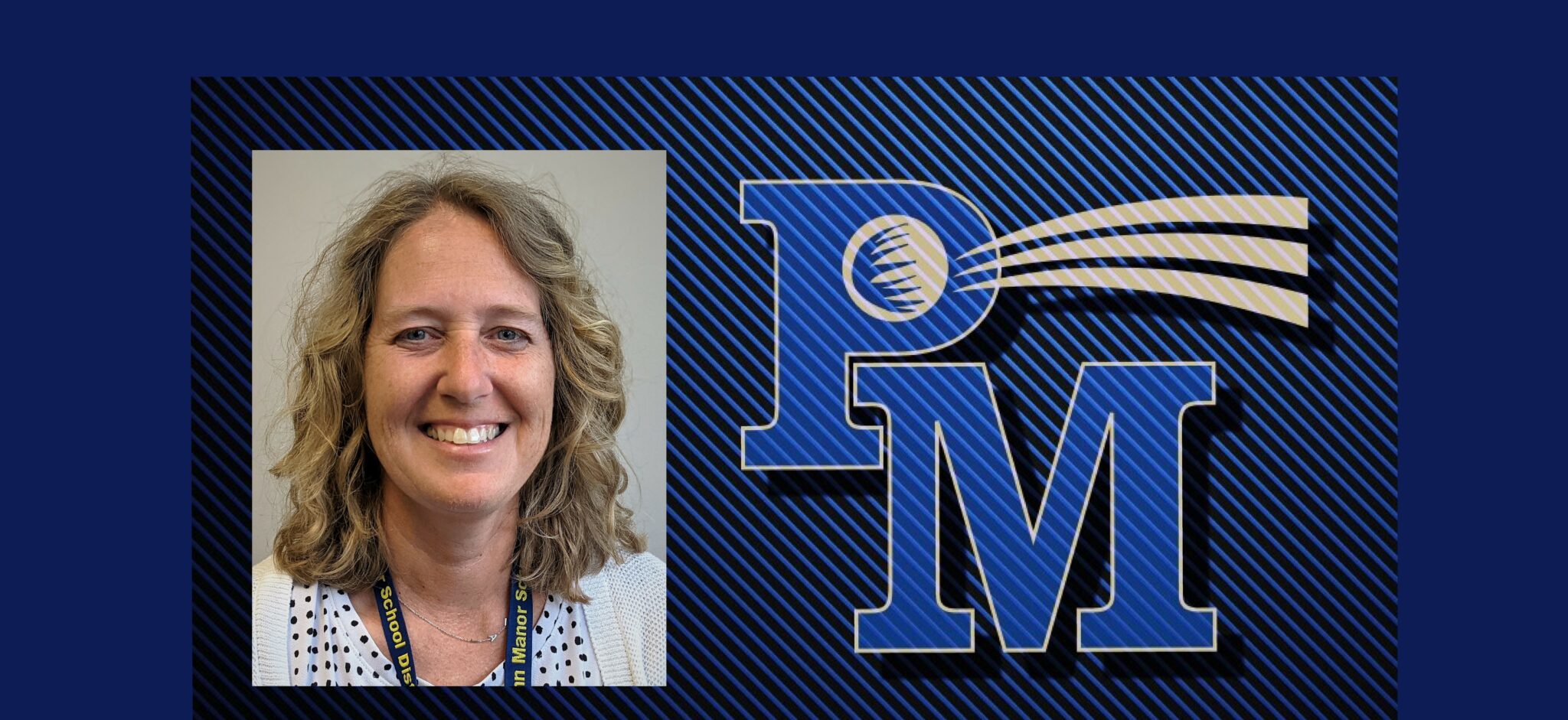 Photo of Dr. Krista Cox and Penn Manor logo