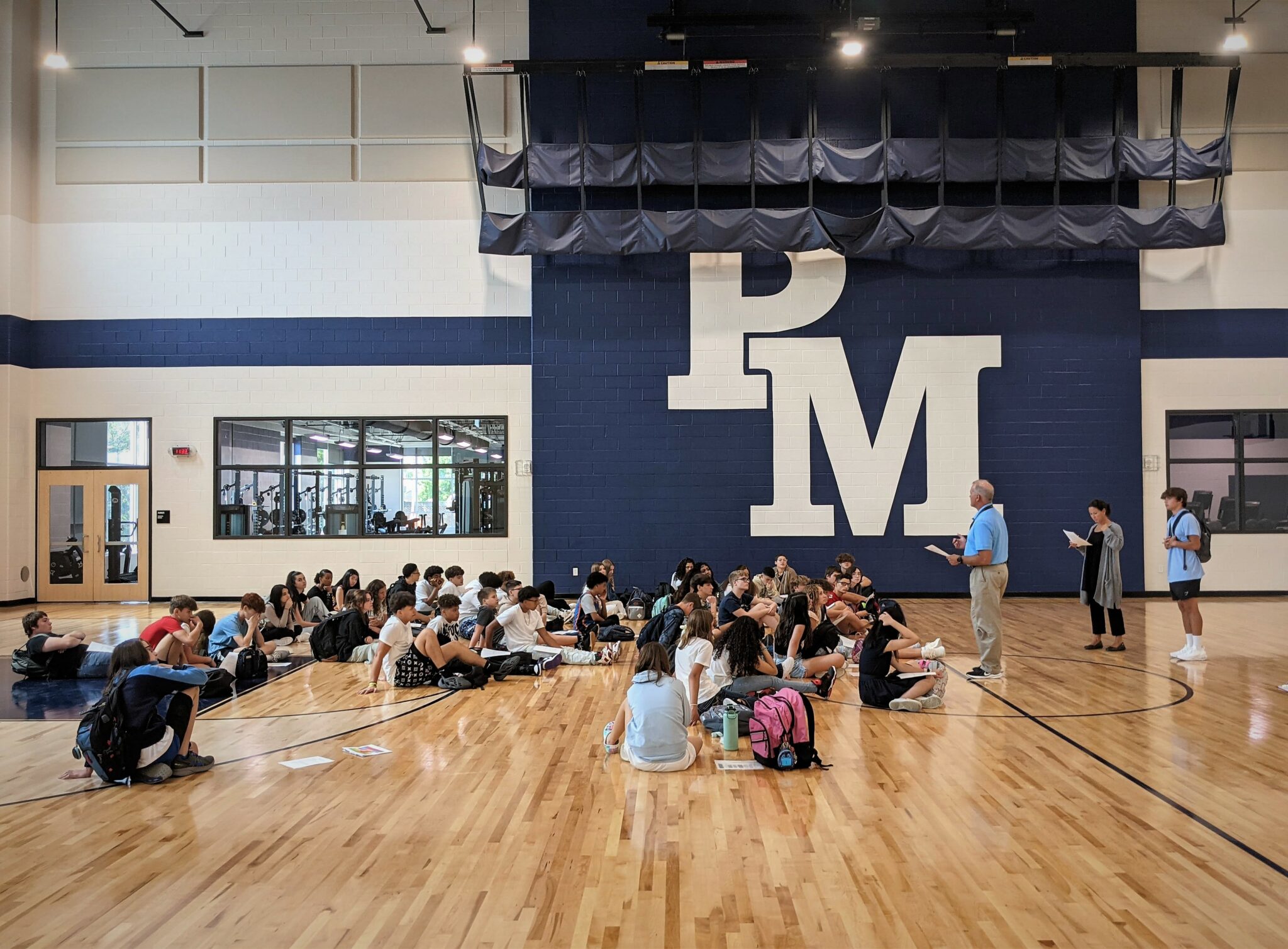 Photo of students at Penn Manor High School auxiliary gym