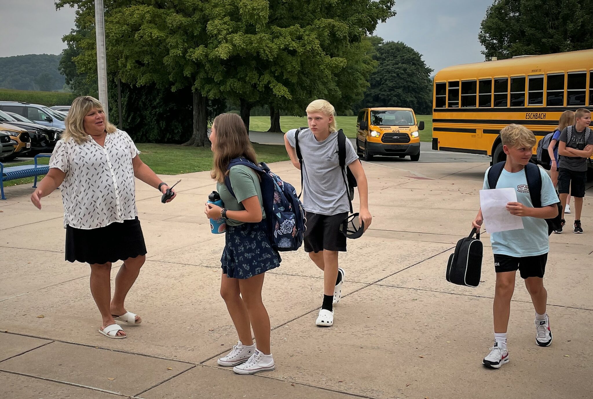 Photo of students entering Marticville Middle School