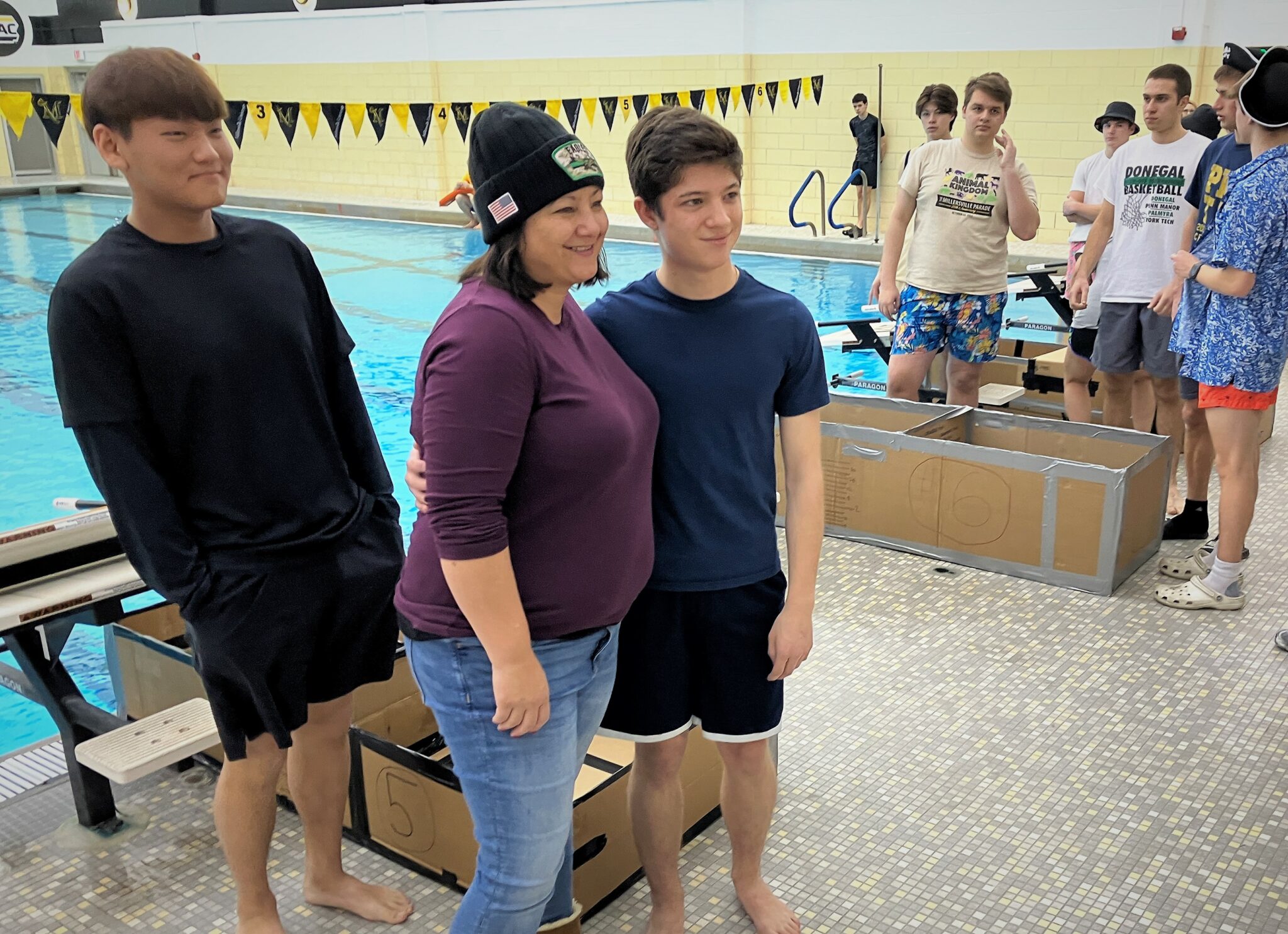 Photo of students with a parent before race