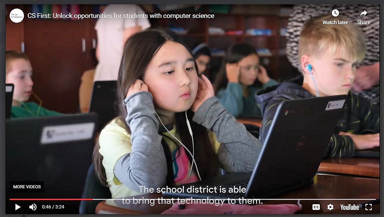 Photo of screenshot of classroom taken from the video.