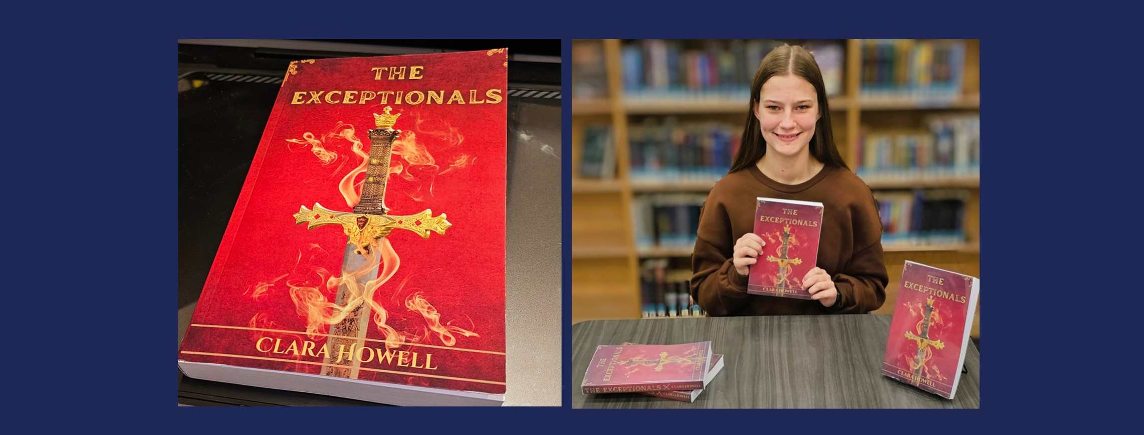 Photos of Clara Howell and the cover of her book.