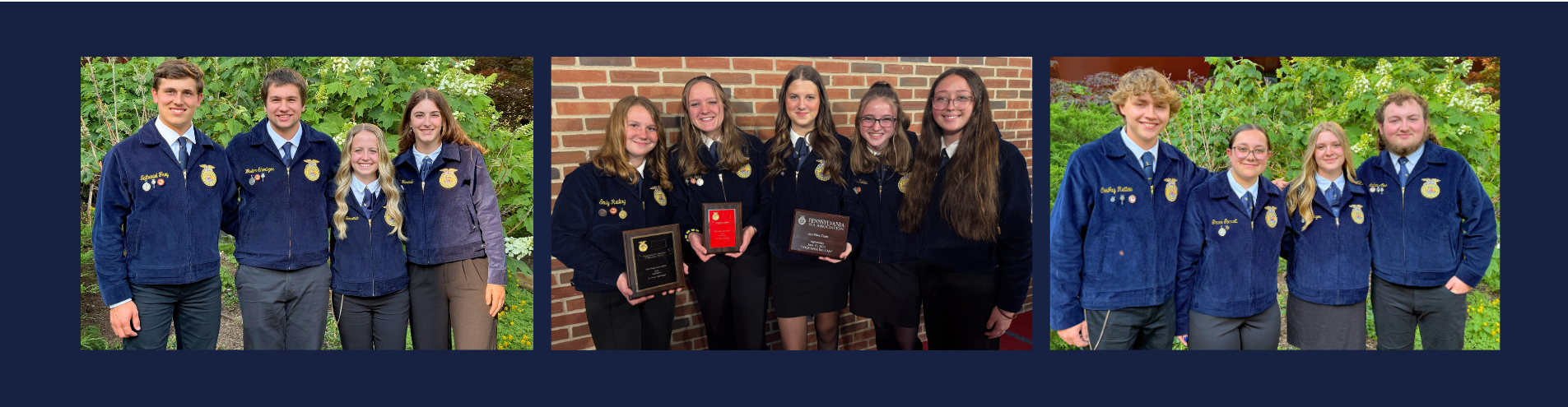 Photos of three teams of Manor FFA students.