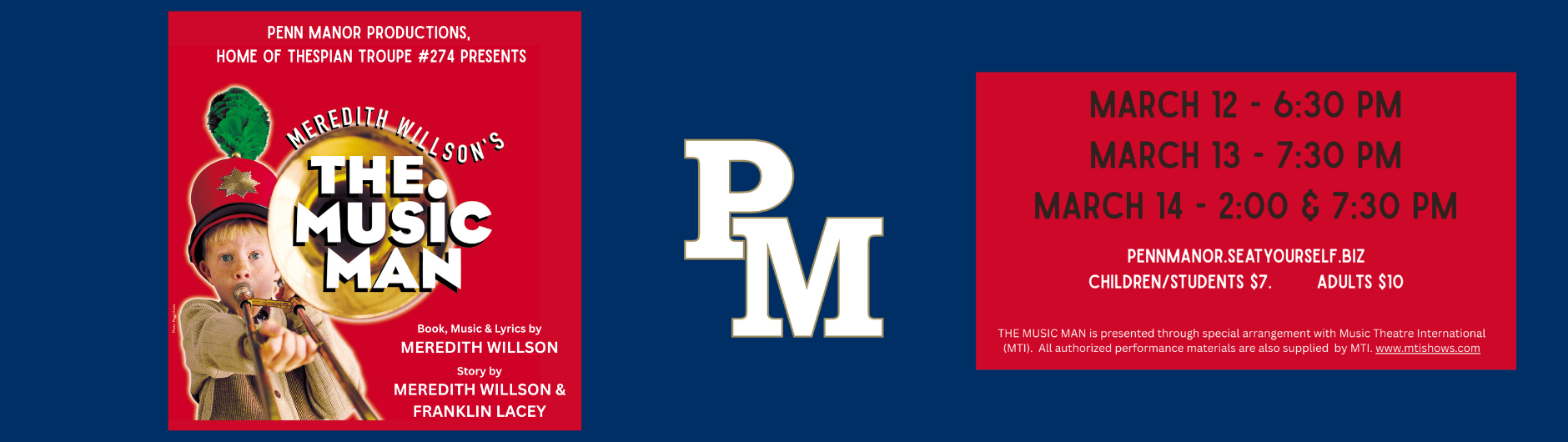 The Music Man coming to PM stage March 12, 13, and 14